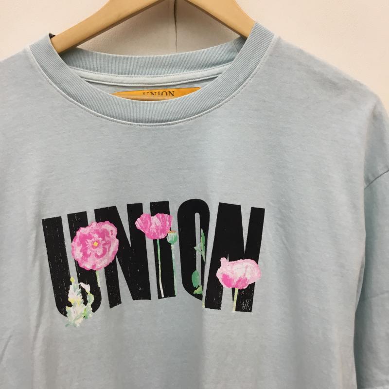 ユニオン UNION Tシャツ 半袖 4 ロゴ、文字 水色 / ライトブルー / メンズ USED 古着 中古 10152822