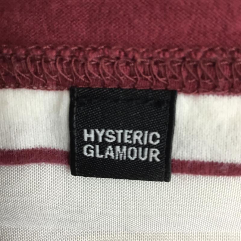 ヒステリックグラマー HYSTERIC GLAMOUR Tシャツ 半袖 02211CT17 M ボーダー柄 X 刺繍 白 / ホワイト / white X 赤 / レッド / red メンズ USED 古着 中古 10152824