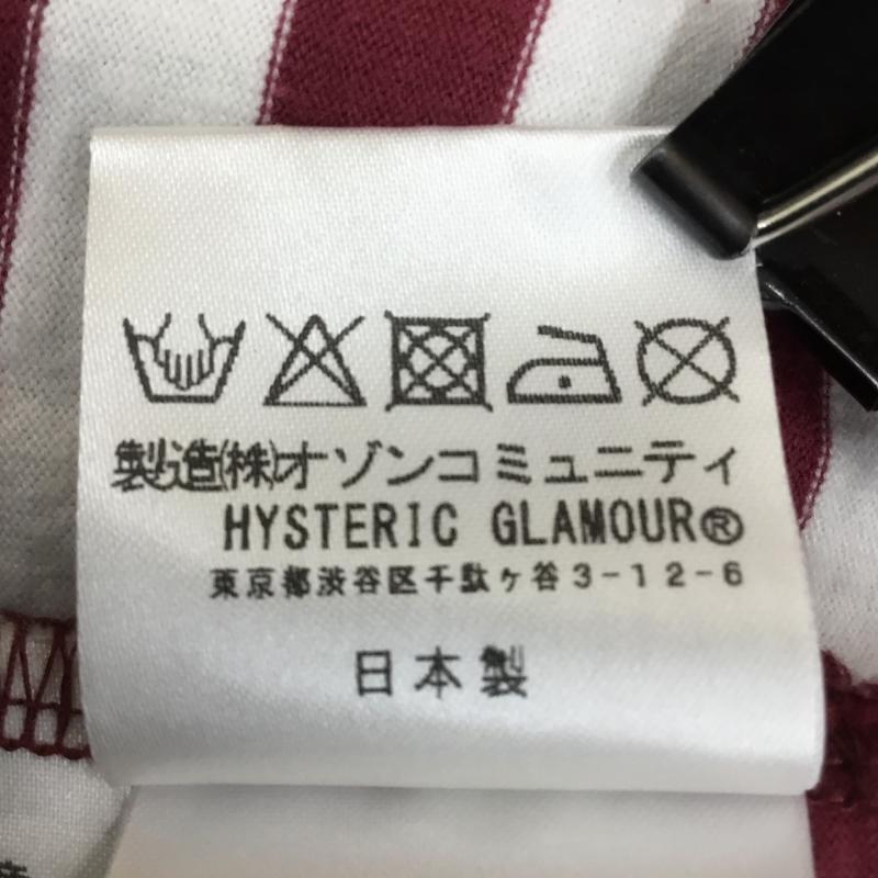 ヒステリックグラマー HYSTERIC GLAMOUR Tシャツ 半袖 02211CT17 M ボーダー柄 X 刺繍 白 / ホワイト / white X 赤 / レッド / red メンズ USED 古着 中古 10152824