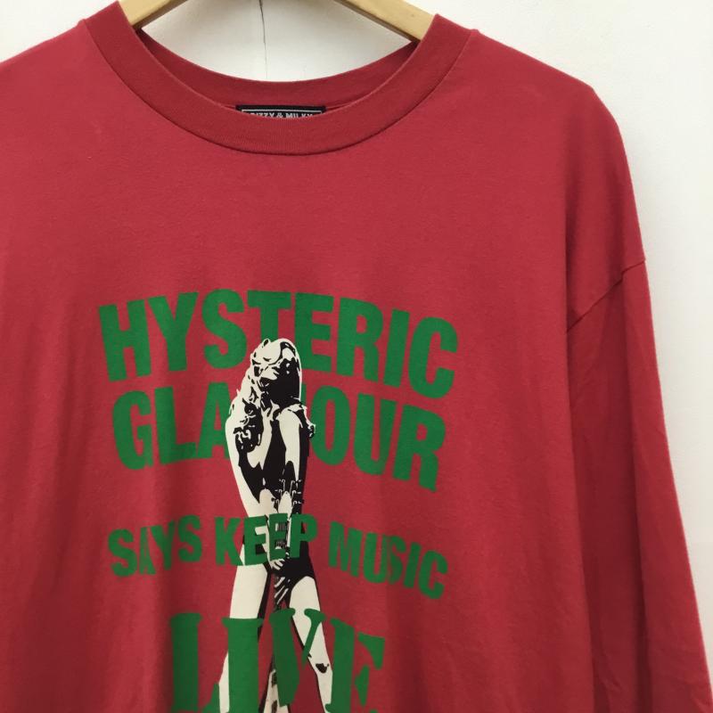 ヒステリックグラマー HYSTERIC GLAMOUR Tシャツ 長袖 02221CL01 M ロゴ、文字 赤 / レッド / red メンズ USED 古着 中古 10152827