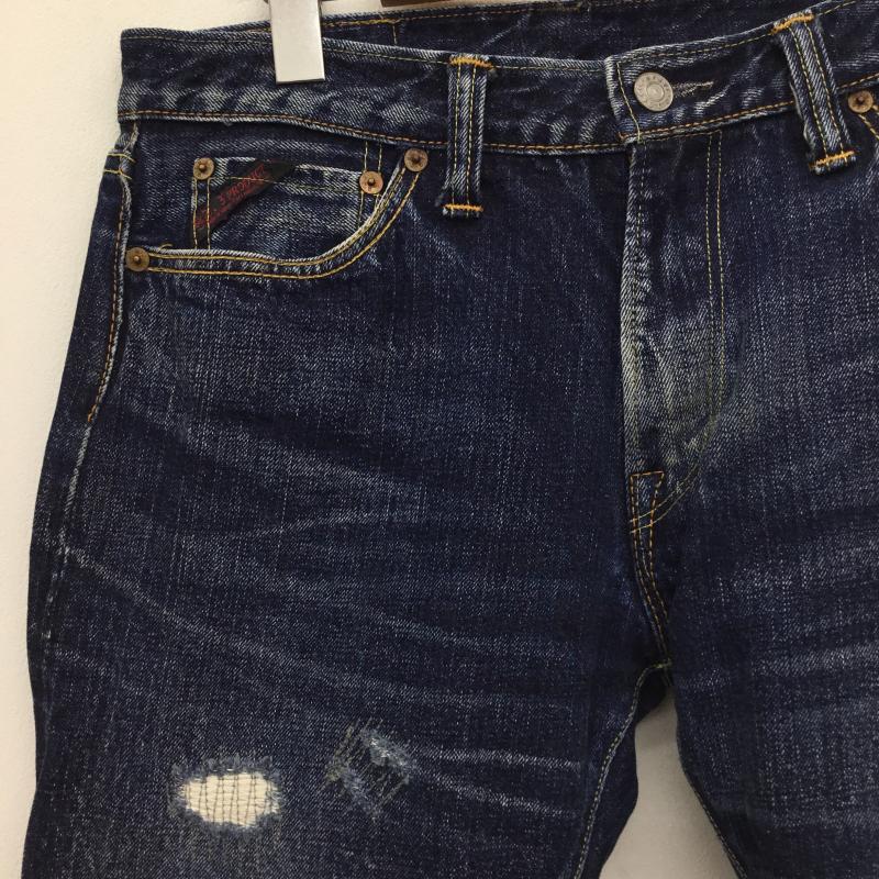 アールジェイビー R.J.B パンツ デニム、ジーンズ D006R THE FLAT HEAD 31インチ ダメージ加工 インディゴ / インディゴ / Indigo メンズ USED 古着 中古 10152831