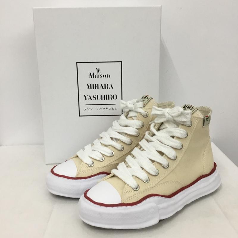 ミハラヤスヒロ MIHARAYASUHIRO スニーカー スニーカー A04FW728 ダッドシューズ ピーターソン 41 ハイカット 箱有 ロゴ、文字 アイボリー / アイボリー / メンズ USED 古着 中古 10152836