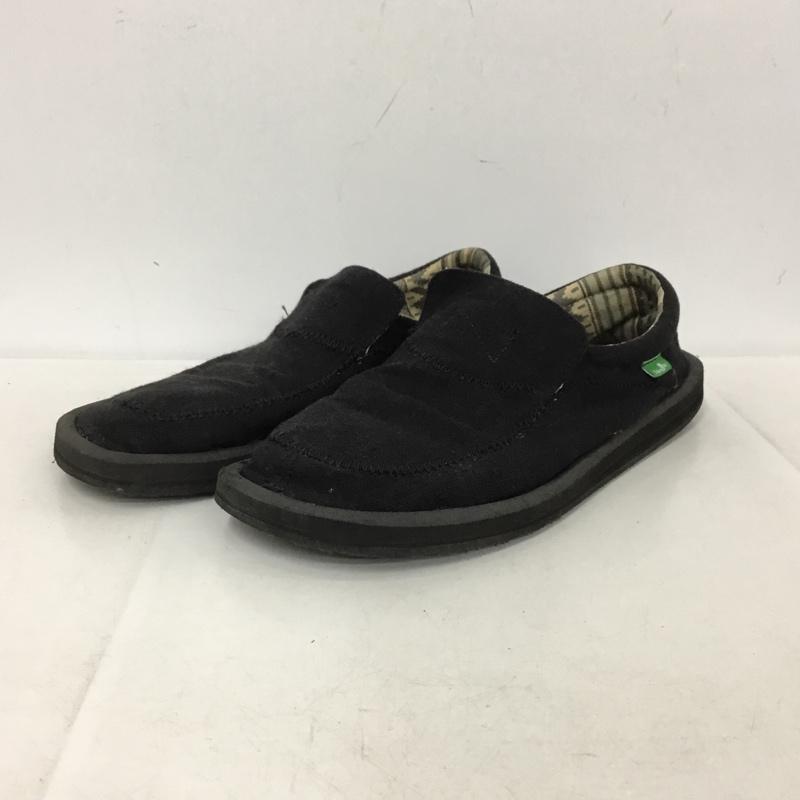 サヌーク sanuk スリッポン スリッポン 7 234 248 UK7 US：8 ロゴ、文字 黒 / ブラック / black メンズ USED 古着 中古 10152844