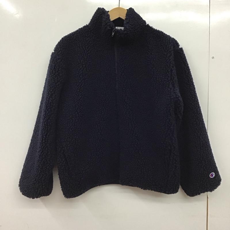 チャンピオン Champion ジャケット、上着 ジャケット、ブレザー CWSA604 ボアブルゾン スタンドネック FREE ワンポイント 紺 / ネイビー / navy レディース USED 古着 中古 10152850