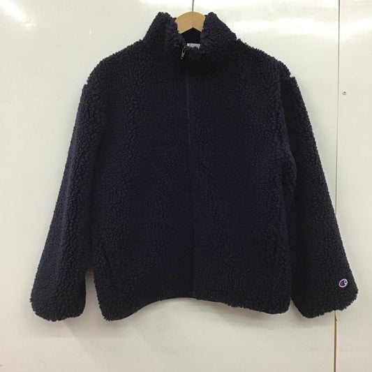 チャンピオン Champion ジャケット、上着 ジャケット、ブレザー CWSA604 ボアブルゾン スタンドネック FREE ワンポイント 紺 / ネイビー / navy レディース USED 古着 中古 10152850