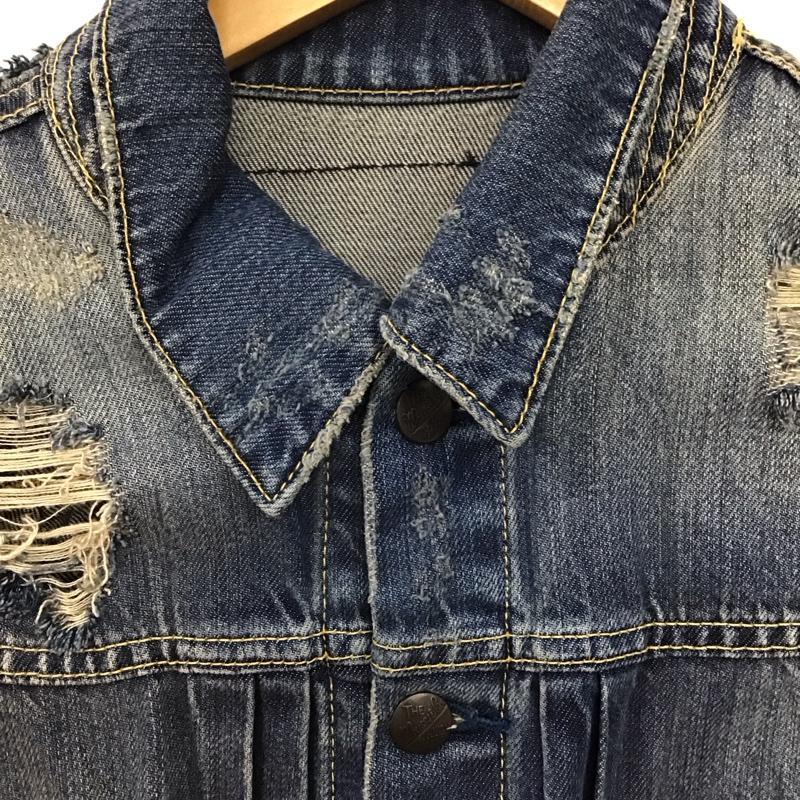 マウジー MOUSSY ジャケット、上着 ジャケット、ブレザー 0105AC10-0370 デニムジャケット Gジャン FREE ダメージ加工 青 / ブルー / blue レディース USED 古着 中古 10152854