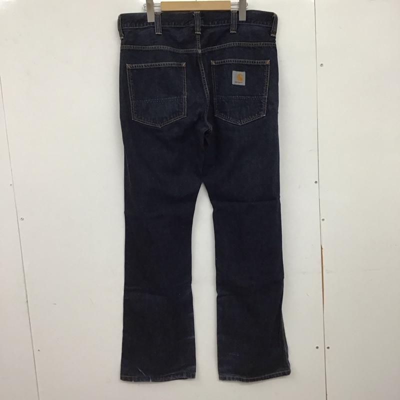 カーハート Carhartt パンツ デニム、ジーンズ デニムパンツ スリムパンツ カジュアルパンツ ストレッチパンツ 32インチ ロゴ、文字 インディゴ / インディゴ / Indigo メンズ USED 古着 中古 10152863