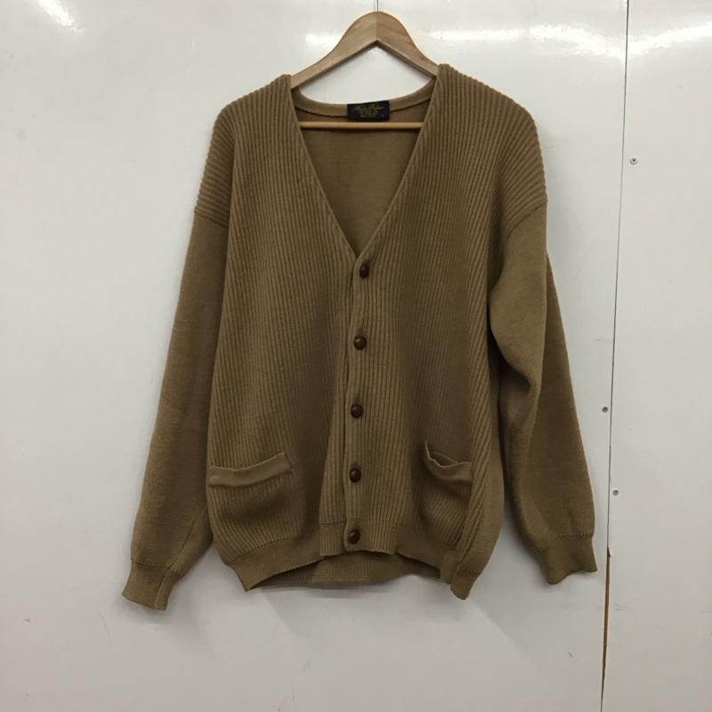 ブルックスブラザーズ BROOKS BROTHERS カーディガン 長袖 長袖ニットカーディガン 前ボタン ノーカラー M 無地 キャメル / キャメル / メンズ USED 古着 中古 10152865