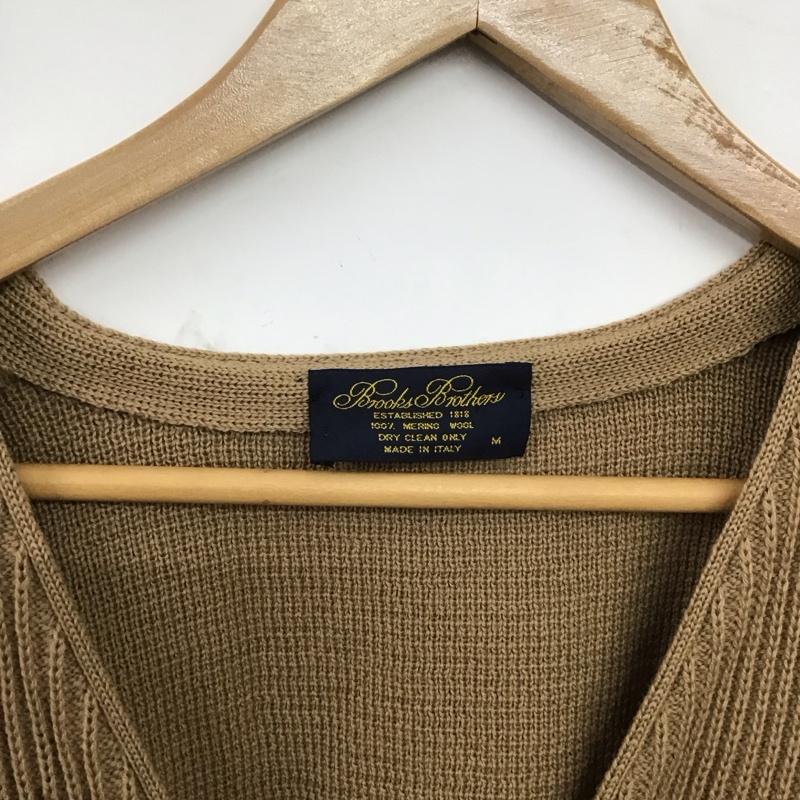 ブルックスブラザーズ BROOKS BROTHERS カーディガン 長袖 長袖ニットカーディガン 前ボタン ノーカラー M 無地 キャメル / キャメル / メンズ USED 古着 中古 10152865
