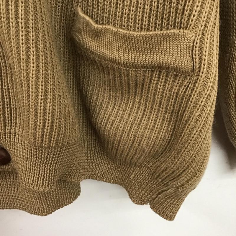 ブルックスブラザーズ BROOKS BROTHERS カーディガン 長袖 長袖ニットカーディガン 前ボタン ノーカラー M 無地 キャメル / キャメル / メンズ USED 古着 中古 10152865