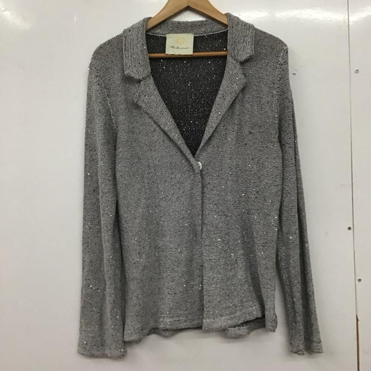 古着 USED カーディガン 長袖 Blue bianco スパンコール ニットジャケット 無地 白 / ホワイト / white X 黒 / ブラック / black レディース USED 古着 中古 10152867