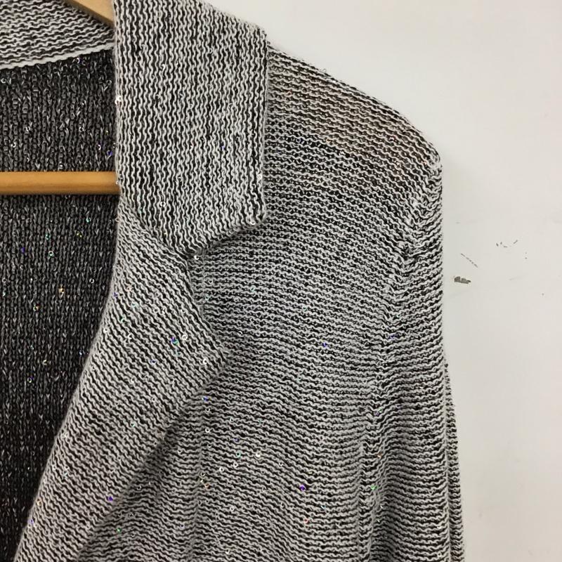 古着 USED カーディガン 長袖 Blue bianco スパンコール ニットジャケット 無地 白 / ホワイト / white X 黒 / ブラック / black レディース USED 古着 中古 10152867