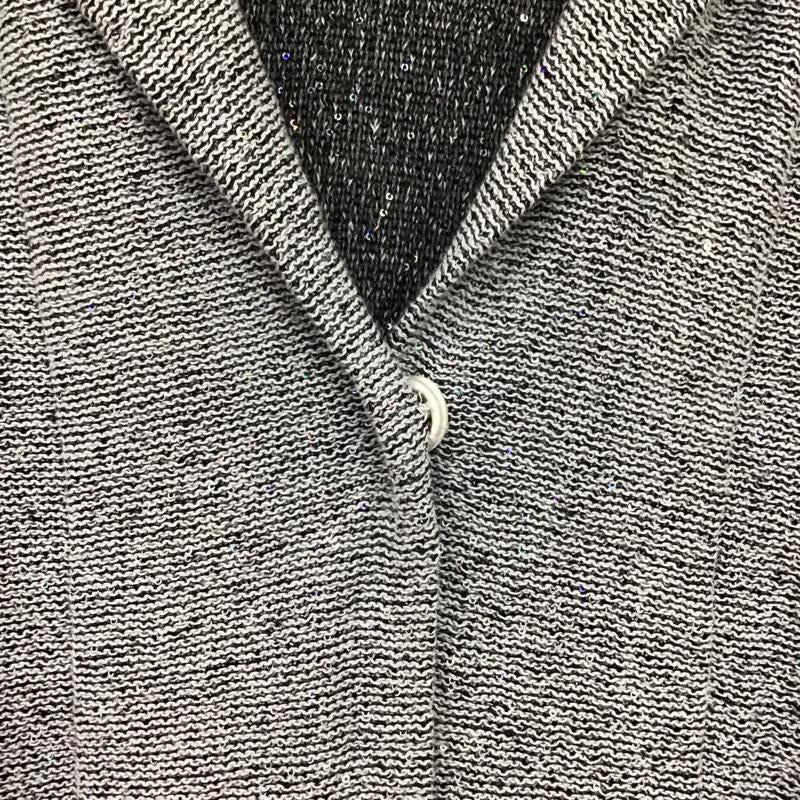 古着 USED カーディガン 長袖 Blue bianco スパンコール ニットジャケット 無地 白 / ホワイト / white X 黒 / ブラック / black レディース USED 古着 中古 10152867