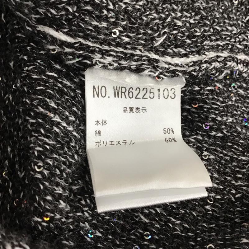 古着 USED カーディガン 長袖 Blue bianco スパンコール ニットジャケット 無地 白 / ホワイト / white X 黒 / ブラック / black レディース USED 古着 中古 10152867