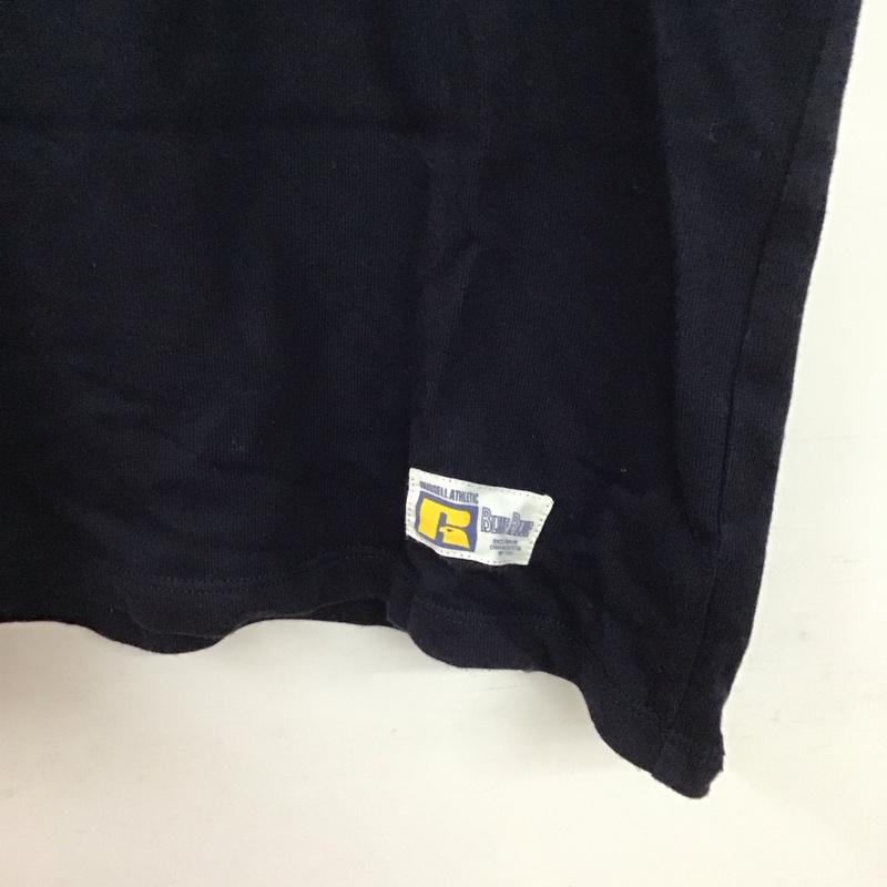 ブルーブルー BLUE BLUE Tシャツ 半袖 半袖カットソー プリントTシャツ クルーネックカットソー L ロゴ、文字 紺 / ネイビー / navy メンズ USED 古着 中古 10152883