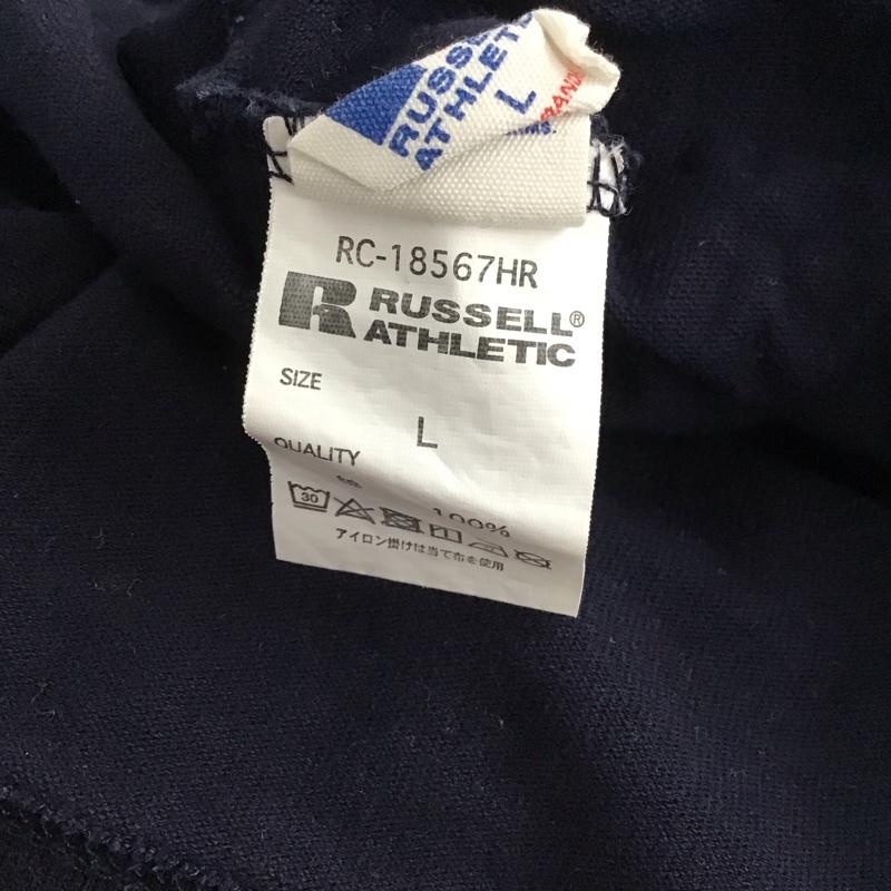 ブルーブルー BLUE BLUE Tシャツ 半袖 半袖カットソー プリントTシャツ クルーネックカットソー L ロゴ、文字 紺 / ネイビー / navy メンズ USED 古着 中古 10152883