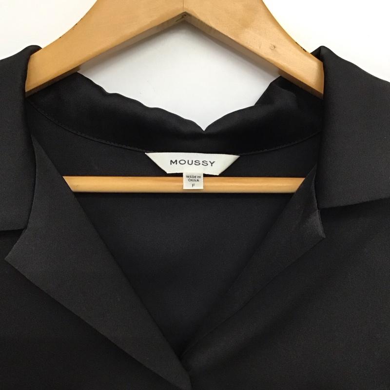 マウジー MOUSSY シャツ、ブラウス 長袖 010DSS30-1440 サテンシャツ FREE 無地 黒 / ブラック / black レディース USED 古着 中古 10152889