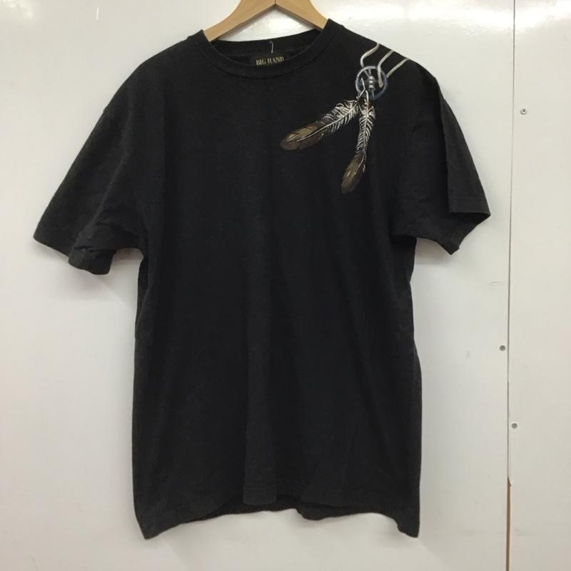 ビッグハンド BIGHAND Tシャツ 半袖 半袖カットソー プリントTシャツ クルーネックカットソー XL プリント 黒 / ブラック / black メンズ USED 古着 中古 10152891
