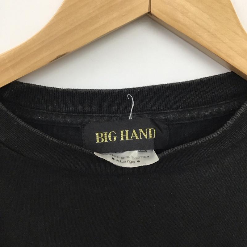 ビッグハンド BIGHAND Tシャツ 半袖 半袖カットソー プリントTシャツ クルーネックカットソー XL プリント 黒 / ブラック / black メンズ USED 古着 中古 10152891