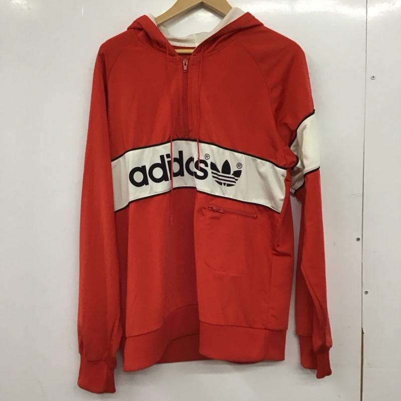 アディダス adidas パーカー 長袖 長袖パーカー プルオーバーパーカー ジャージ 0 ロゴ、文字 赤 / レッド / red メンズ USED 古着 中古 10152899