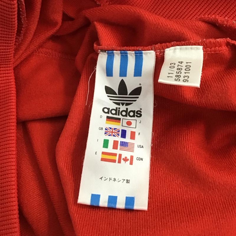 アディダス adidas パーカー 長袖 長袖パーカー プルオーバーパーカー ジャージ 0 ロゴ、文字 赤 / レッド / red メンズ USED 古着 中古 10152899