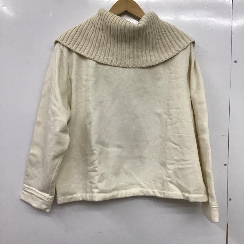 ザラ ZARA トレーナー 長袖 5644 468 712 ニット襟 裏起毛 L 無地 アイボリー / アイボリー / レディース USED 古着 中古 10152901