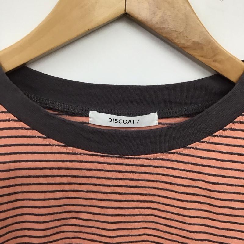 ディスコート Discoat Tシャツ 半袖 DCZ1051306A0004 ビッグ半袖T M ボーダー柄 灰 / グレー / gray X 桃 / ピンク / pink レディース USED 古着 中古 10152908