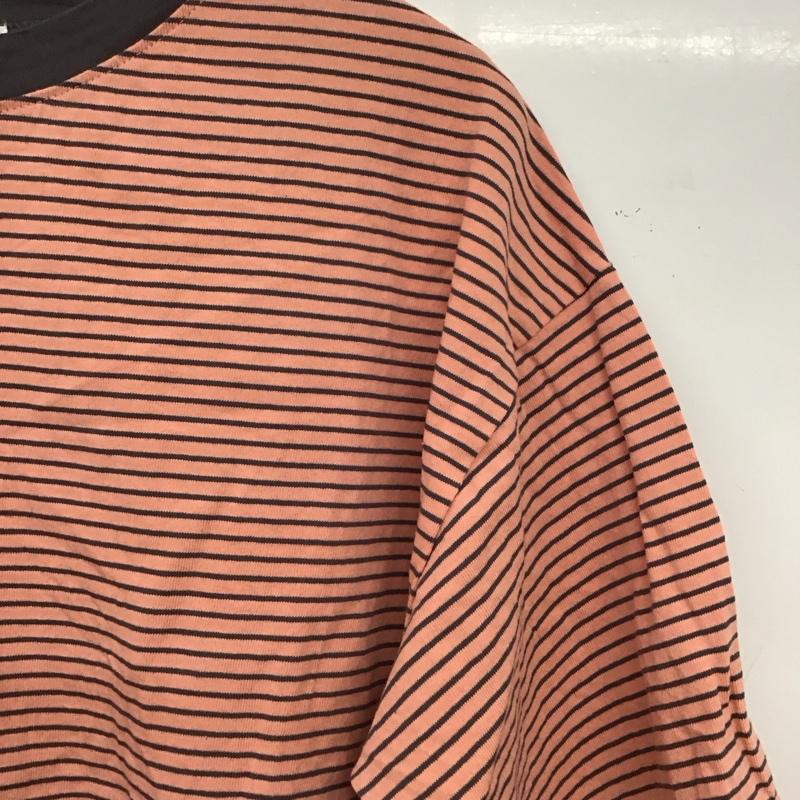 ディスコート Discoat Tシャツ 半袖 DCZ1051306A0004 ビッグ半袖T M ボーダー柄 灰 / グレー / gray X 桃 / ピンク / pink レディース USED 古着 中古 10152908