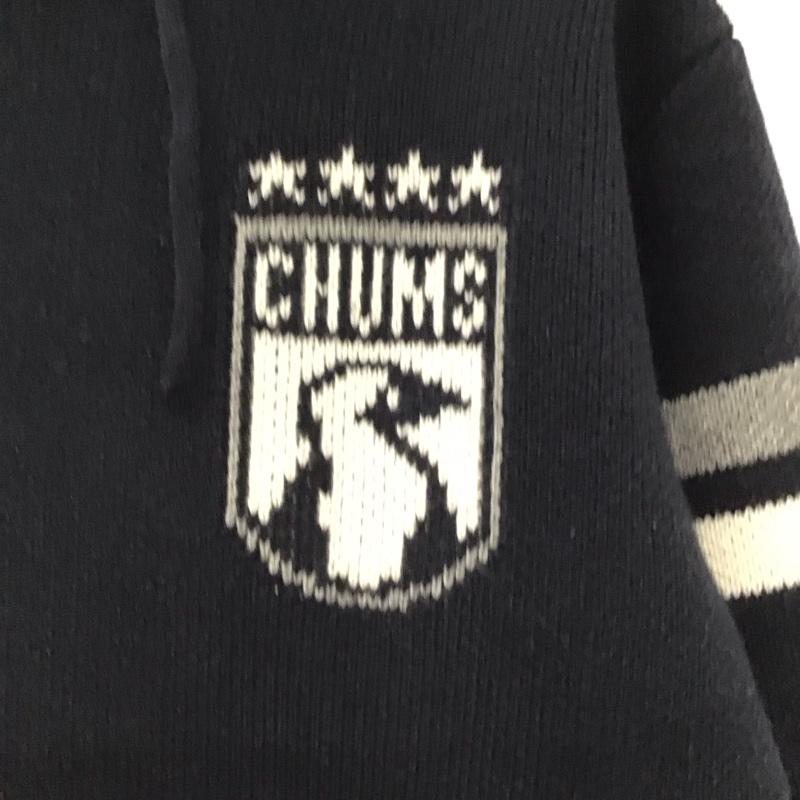 チャムス CHUMS パーカー 長袖 長袖ニットパーカー プルオーバーニット M ロゴ、文字 紺 / ネイビー / navy メンズ USED 古着 中古 10152912