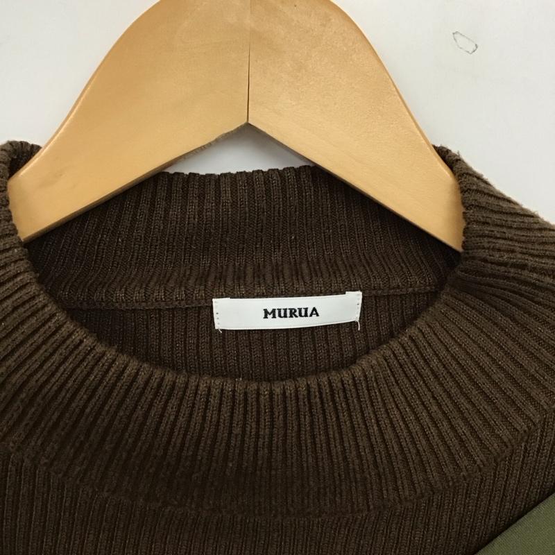 ムルーア MURUA シャツ、ブラウス 長袖 012050401201 タートルレイヤーボタンシャツ ドッキングデザイントップス FREE 無地 茶 / ブラウン / brown X カーキ / カーキ / khaki レディース USED 古着 中古 10152913