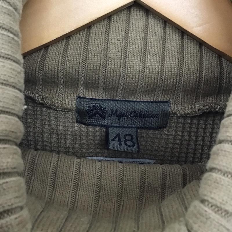 ナイジェルケーボン Nigel Cabourn ニット、セーター 長袖 長袖ニットカットソー タートルネック 48 無地 カーキ / カーキ / khaki メンズ USED 古着 中古 10152914