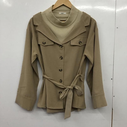 ムルーア MURUA シャツ、ブラウス 長袖 012050401201 タートルレイヤーボタンシャツ ドッキングデザイントップス FREE 無地 ベージュ / ベージュ / beige レディース USED 古着 中古 10152915