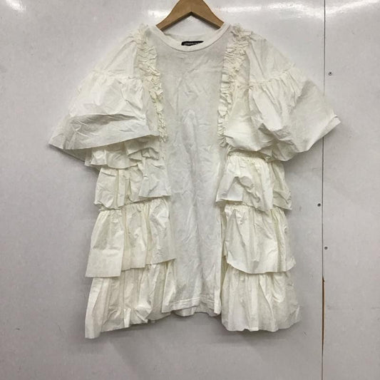 ローリーズファーム LOWRYS FARM カットソー 半袖 LFK24157CA フリル チュニック FREE 無地 白 / ホワイト / white レディース USED 古着 中古 10152919