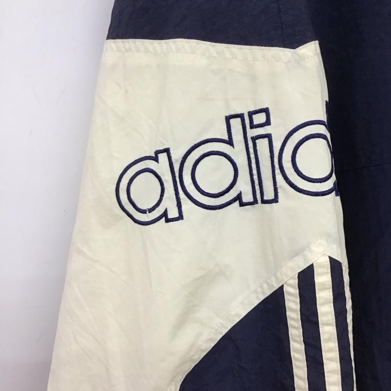 アディダス adidas ジャケット、上着 ジャンパー、ブルゾン ジップアップパーカー ナイロンパーカー 古着 XL ロゴ、文字 紺 / ネイビー / navy メンズ USED 古着 中古 10152920
