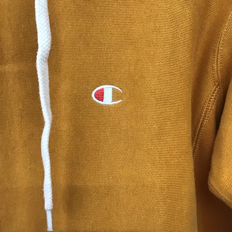 チャンピオン Champion パーカー 長袖 C8-Q101 リバースウィーブ プルオーバー 裏起毛 S ワンポイント 橙 / オレンジ / orange レディース USED 古着 中古 10152923