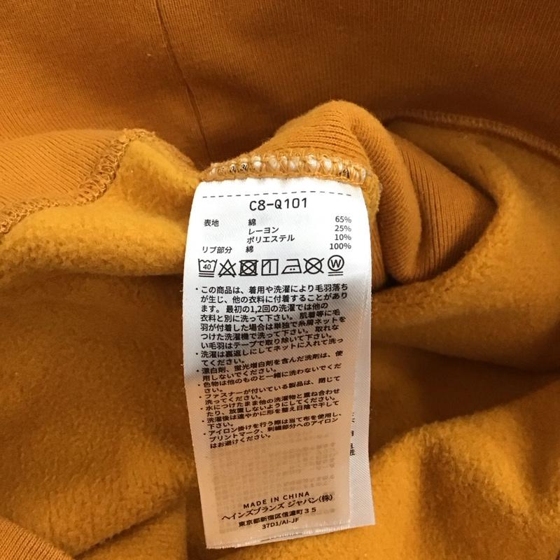 チャンピオン Champion パーカー 長袖 C8-Q101 リバースウィーブ プルオーバー 裏起毛 S ワンポイント 橙 / オレンジ / orange レディース USED 古着 中古 10152923