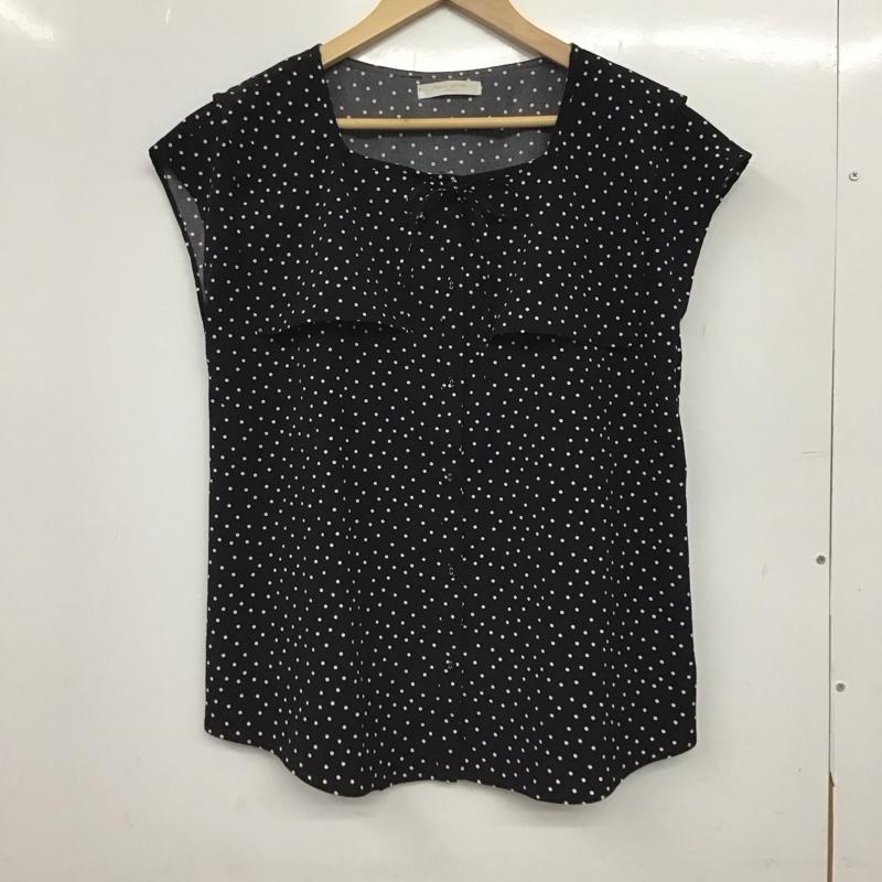 ショコラ フィネ ローブ chocol raffine robe シャツ、ブラウス 半袖 6A26L0A0800 スクエア衿ブラウス フレンチスリーブ FREE ドット 黒 / ブラック / black レディース USED 古着 中古 10152925