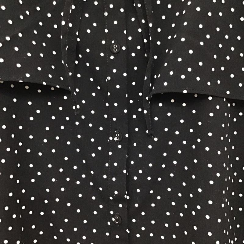 ショコラ フィネ ローブ chocol raffine robe シャツ、ブラウス 半袖 6A26L0A0800 スクエア衿ブラウス フレンチスリーブ FREE ドット 黒 / ブラック / black レディース USED 古着 中古 10152925