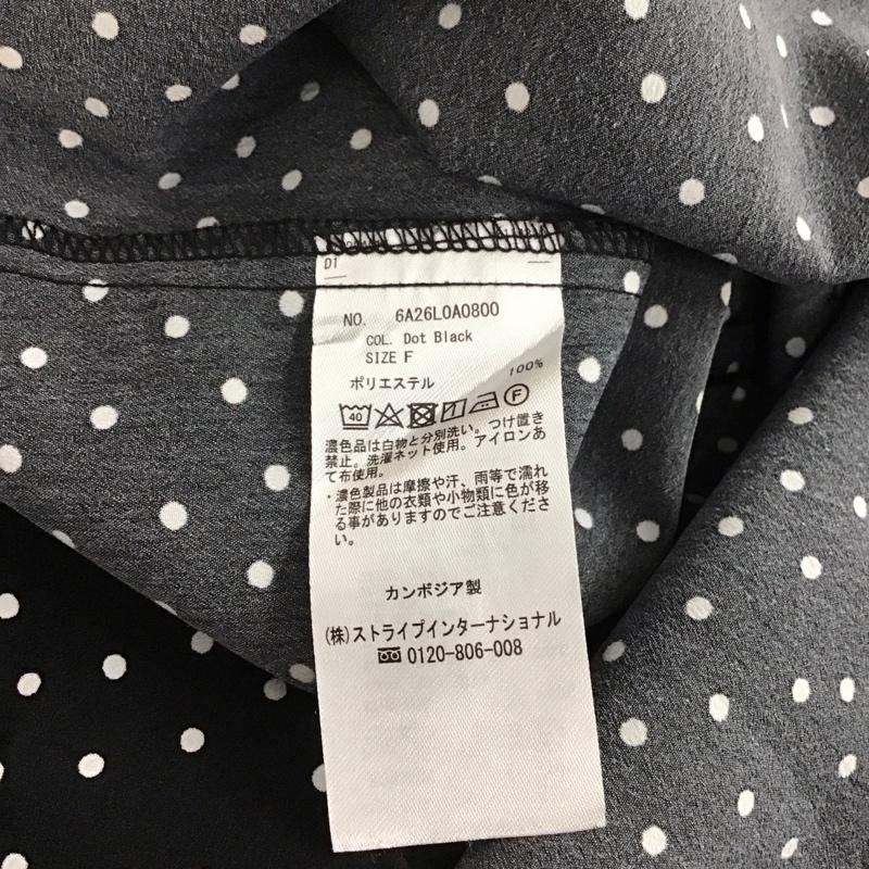 ショコラ フィネ ローブ chocol raffine robe シャツ、ブラウス 半袖 6A26L0A0800 スクエア衿ブラウス フレンチスリーブ FREE ドット 黒 / ブラック / black レディース USED 古着 中古 10152925