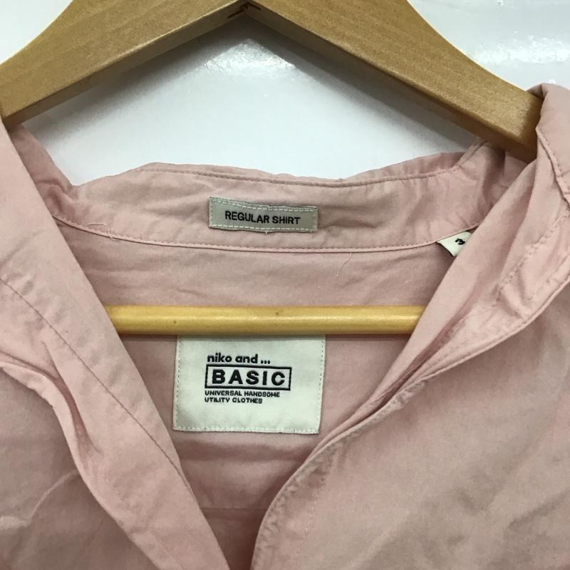 ニコアンド niko and... シャツ、ブラウス 長袖 長袖シャツ 無地シャツ カラーシャツ 3 無地 桃 / ピンク / pink レディース USED 古着 中古 10152928