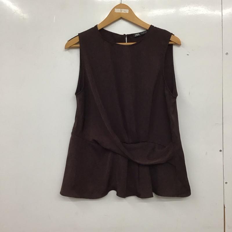 ザラ ZARA トップス トップス ノースリーブ S 無地 ダークブラウン / ダークブラウン / レディース USED 古着 中古 10152932