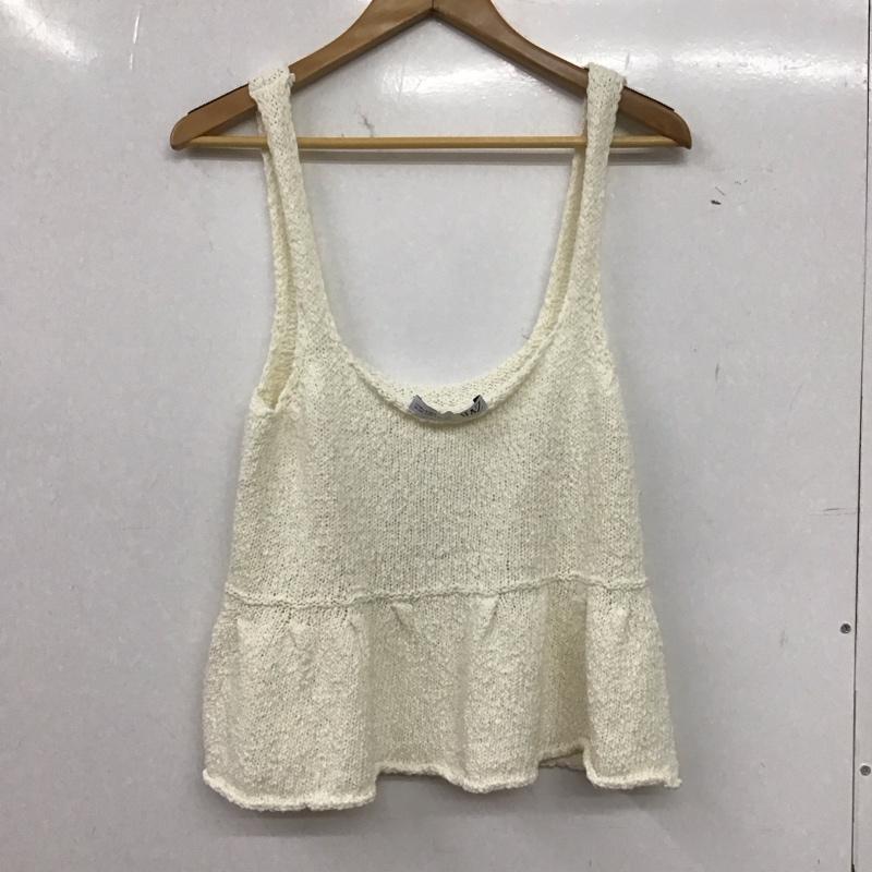 ザラ ZARA キャミソール キャミソール ノースリーブカットソー キャミソール ニット L 無地 アイボリー / アイボリー / レディース USED 古着 中古 10152933