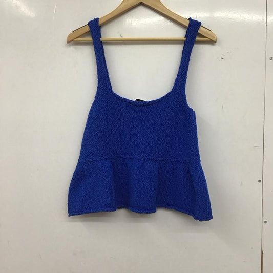 ザラ ZARA キャミソール キャミソール ノースリーブカットソー キャミソール ニット M 無地 青 / ブルー / blue レディース USED 古着 中古 10152934