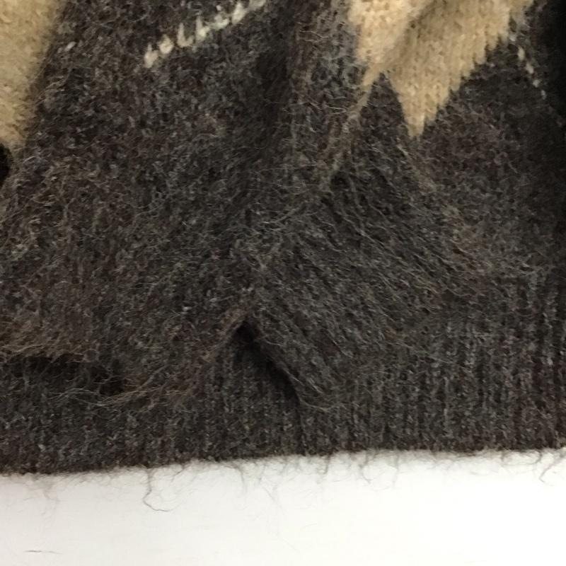 ザラ ZARA ニット、セーター 長袖 5755 138 814 ストラップレス菱形ニットセーター オフショルダー S アーガイル柄 ダークブラウン / ダークブラウン / X ベージュ / ベージュ / beige レディース USED 古着 中古 10152935