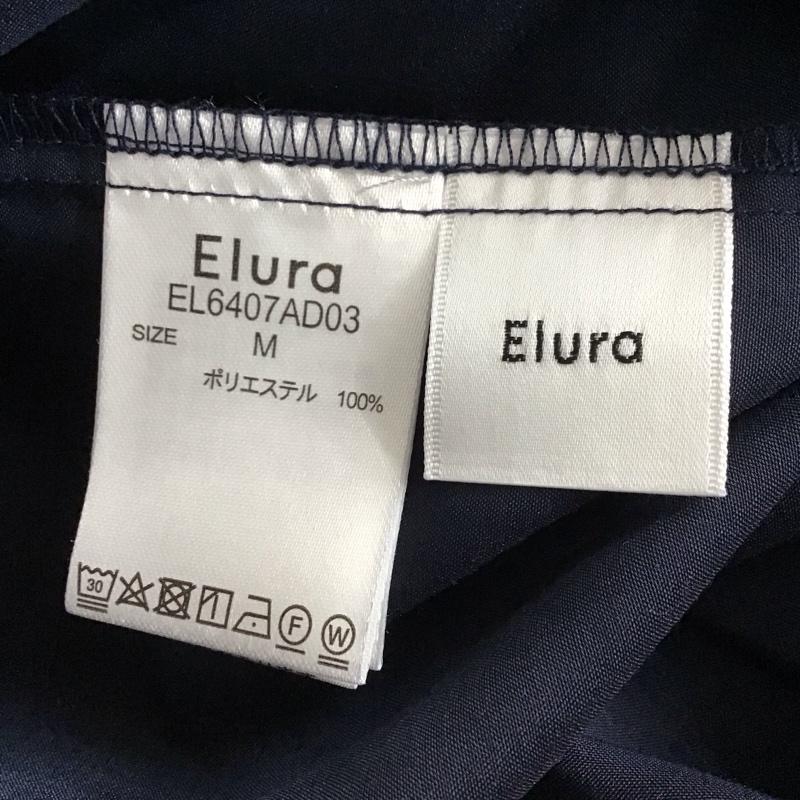 エルーラ Elura シャツ、ブラウス 七分袖 EL6407AD03 シアーブラウス ノーカラー M 無地 紺 / ネイビー / navy レディース USED 古着 中古 10152944