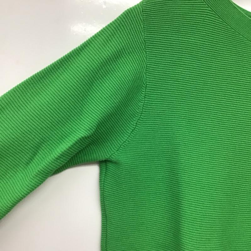オペークドットクリップ OPAQUE.CLIP ニット、セーター 長袖 637-16021 エクストラファインオーガニックコットン ボートネックニット S 無地 緑 / グリーン / green レディース USED 古着 中古 10152949