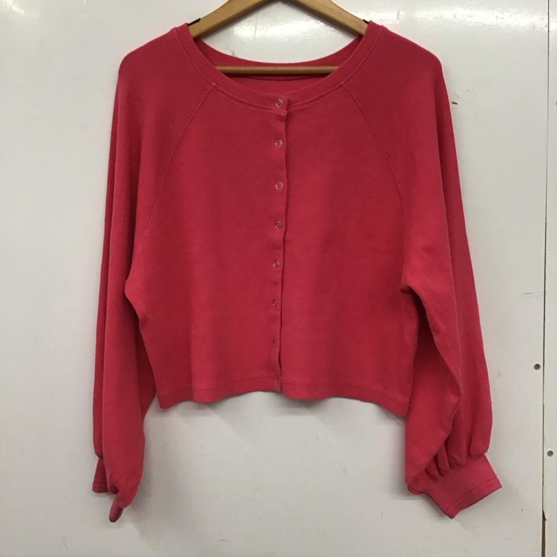 ヘルスニット Healthknit カーディガン 長袖 長袖カーディガン 前ボタン ニットカーディガン FREE 無地 桃 / ピンク / pink レディース USED 古着 中古 10152950