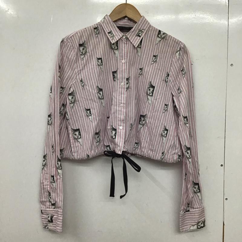 ザラ ZARA シャツ、ブラウス 長袖 2383 653 251 ショート丈 猫柄 XS ストライプ マルチカラー / マルチカラー / multicolor レディース USED 古着 中古 10152951