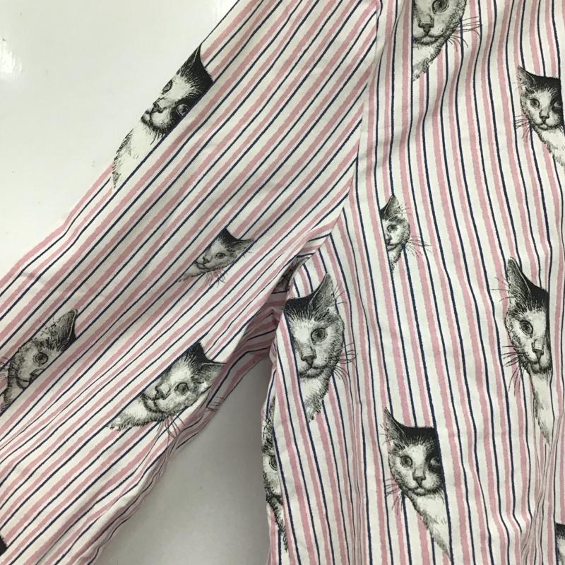 ザラ ZARA シャツ、ブラウス 長袖 2383 653 251 ショート丈 猫柄 XS ストライプ マルチカラー / マルチカラー / multicolor レディース USED 古着 中古 10152951