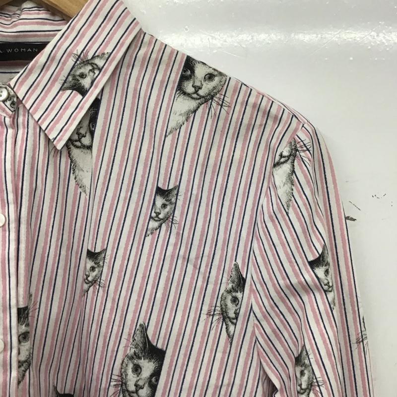 ザラ ZARA シャツ、ブラウス 長袖 2383 653 251 ショート丈 猫柄 XS ストライプ マルチカラー / マルチカラー / multicolor レディース USED 古着 中古 10152951